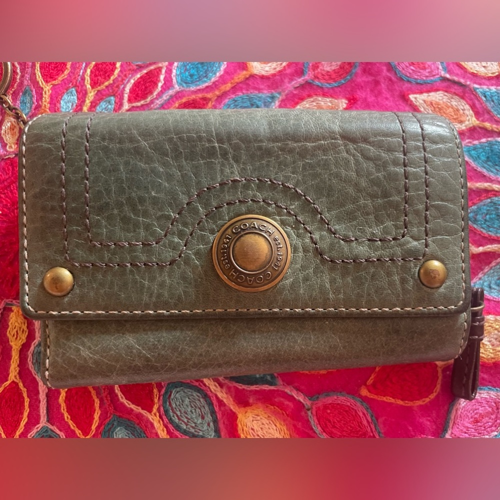 Coach Sage Green Leather Wallet